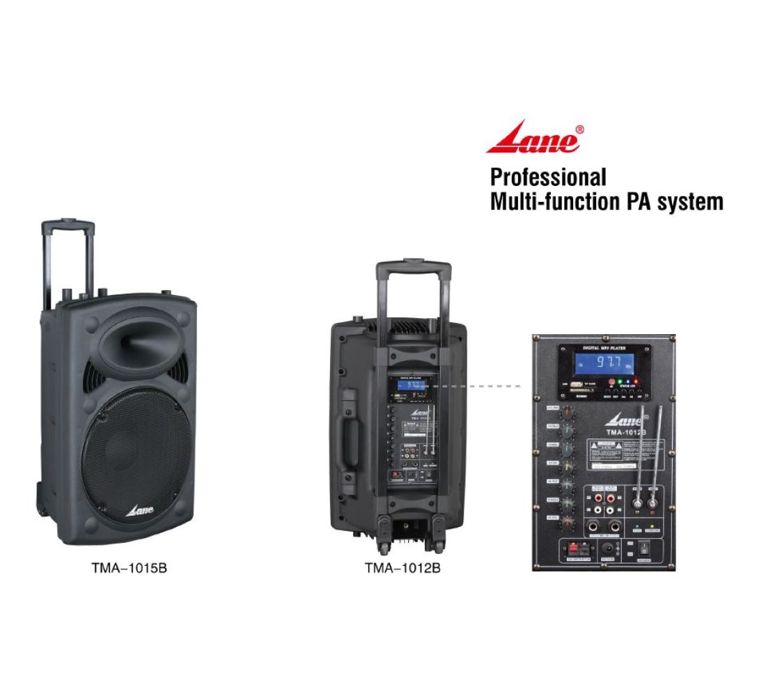 Lane TMA-1015B 15 inch wireless rechargeable amplifier speaker 